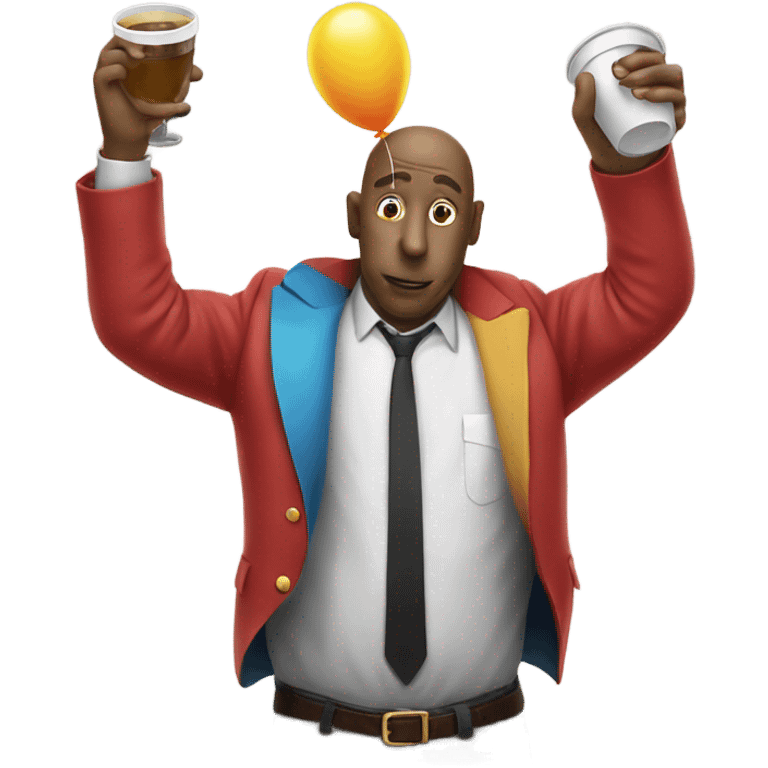 Mr. Balloon hands from drinking out of cups emoji