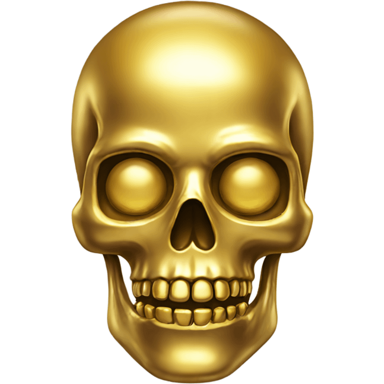 Chrome gold skull emoji