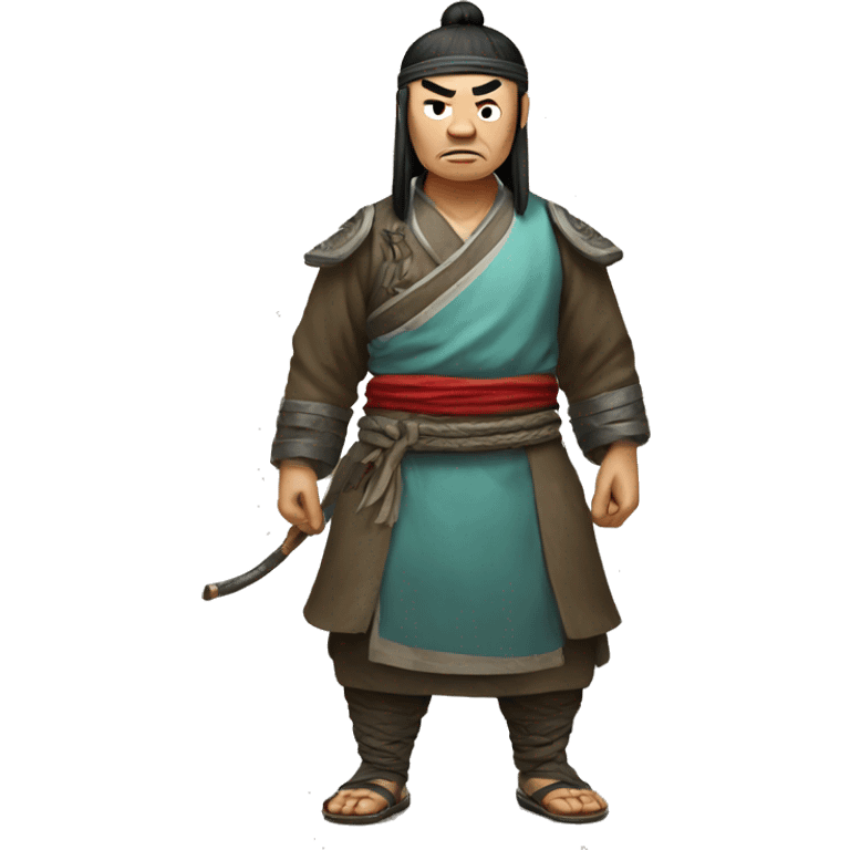 Chinese ancient bandit looking angry full body emoji