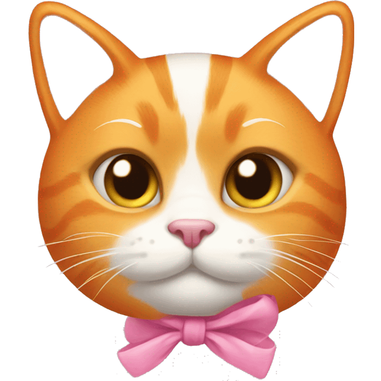 Orange cat with pink bow emoji