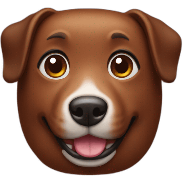 Brown cake with dog face  emoji