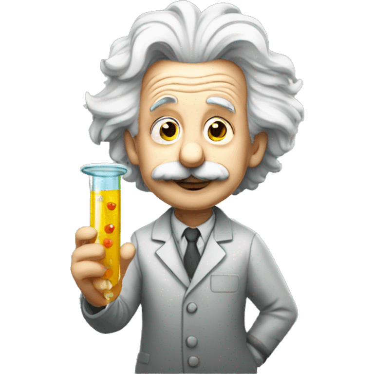 albert einstein holding test tube emoji