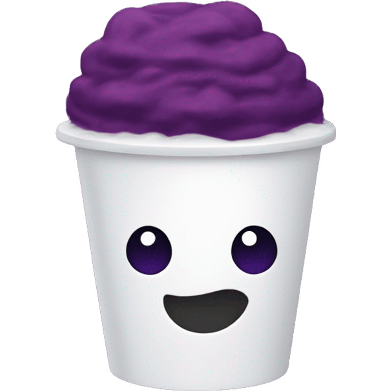 nettspend sipping purple drink in styrofoam cup and nettspend is white with fluffy hair emoji