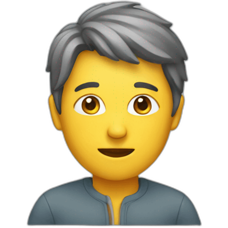 A person is facing a study  emoji