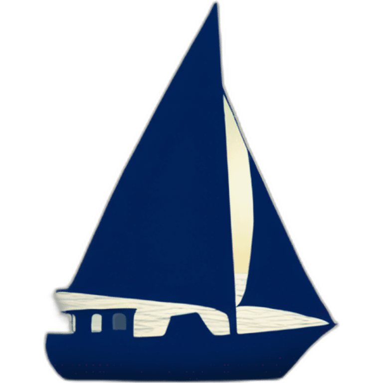 a blue sailing boat silhouette on the sea emoji