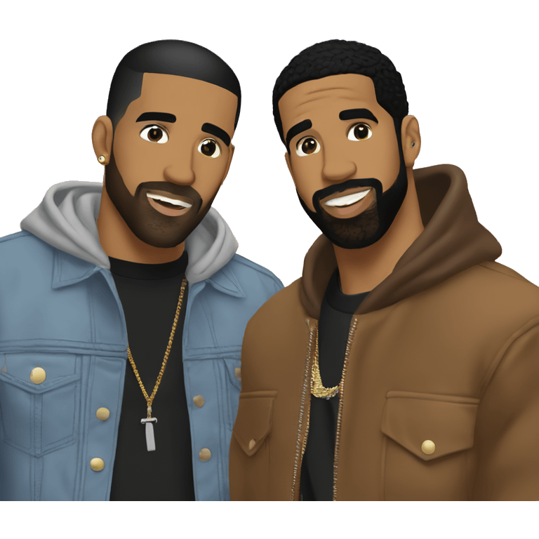 Travis Scott and Drake hanging out emoji