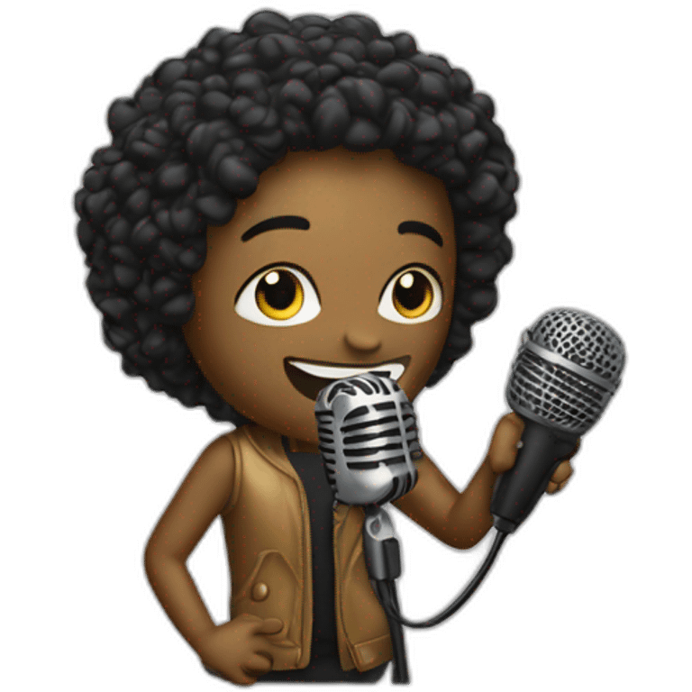 music artist with microphone emoji