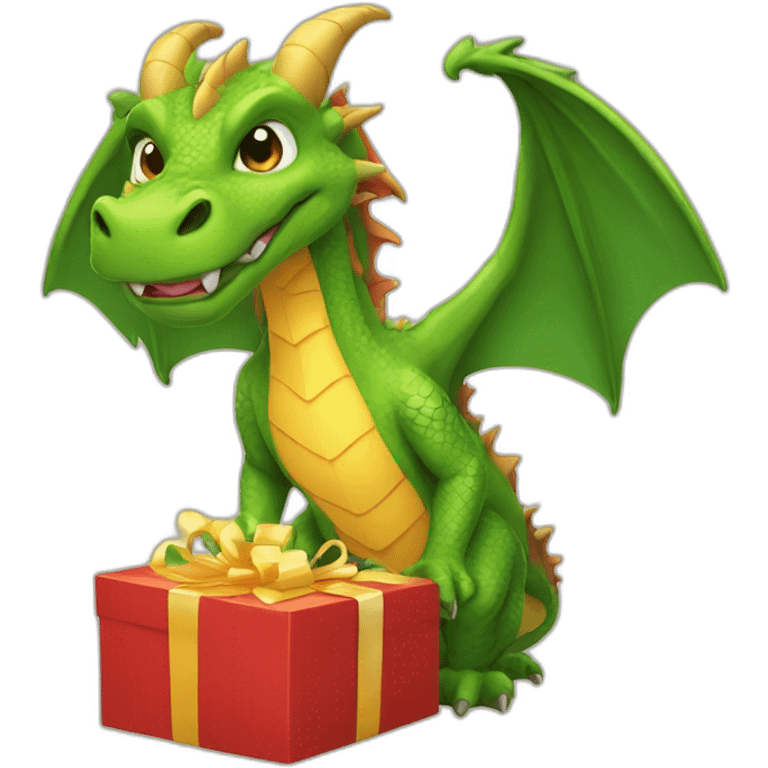 dragon from gift box emoji