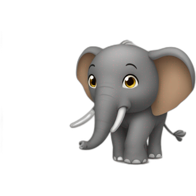 Éléphant sur fille brune emoji