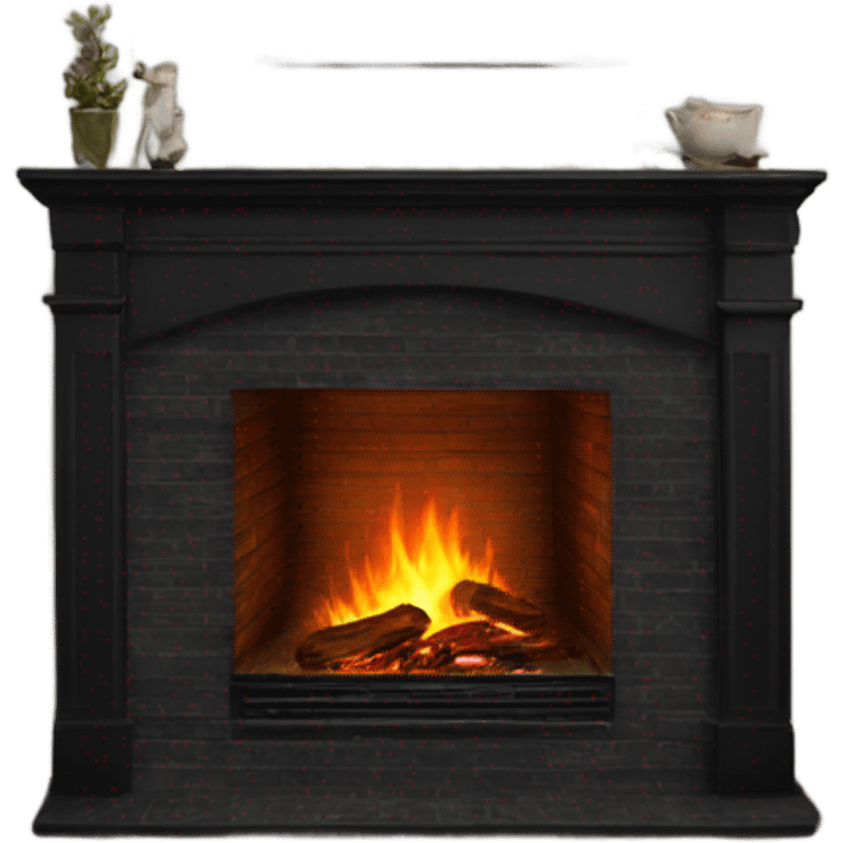 Realistic fireplace black emoji