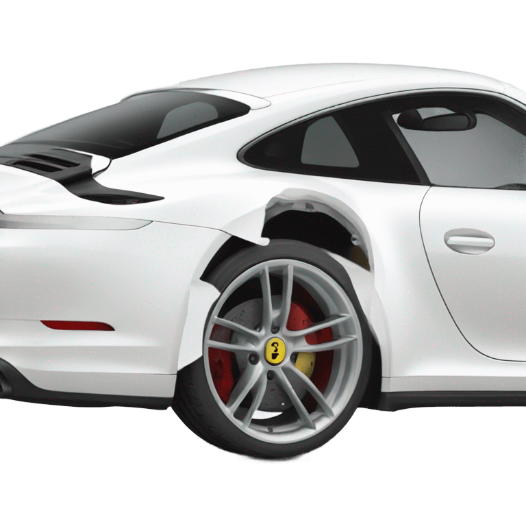 white new Porsche 911, view from the side  emoji