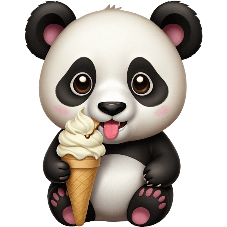 Panda eating ice cream emoji