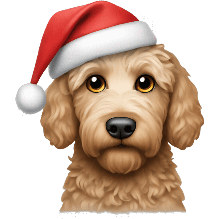 Labradoodle Christmas hat emoji