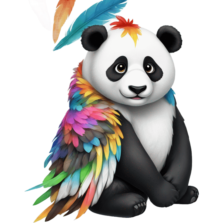 Panda riding a bird emoji