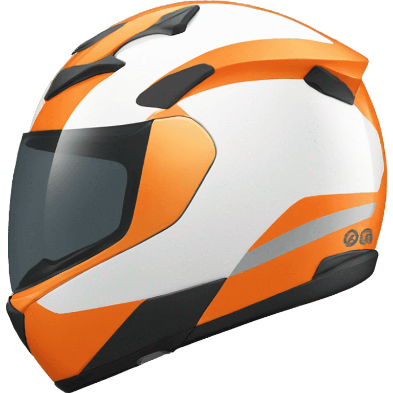 complete orange motorycle helmet side angle emoji