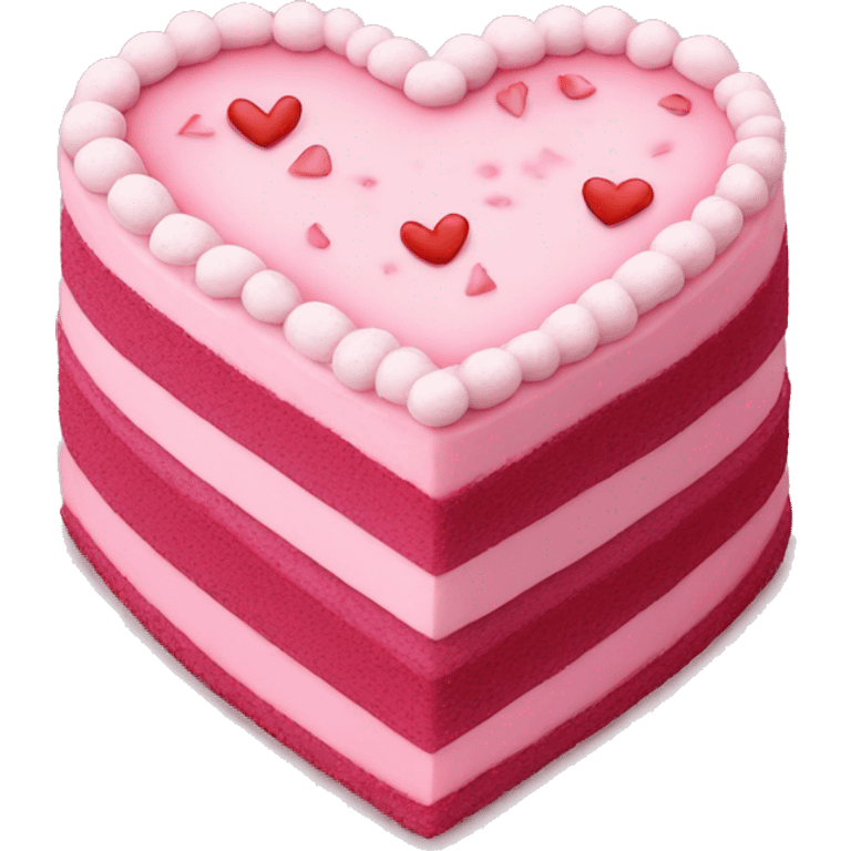 Realistic layered cake pink heart shaped coquette emoji