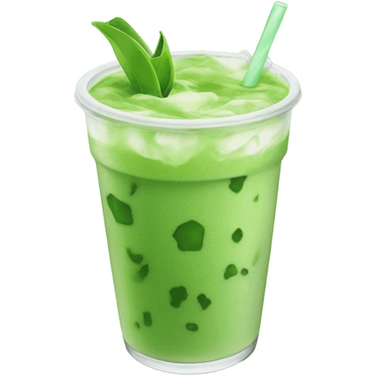 Matcha iced drink emoji