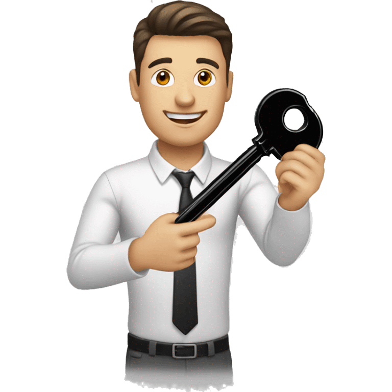 realtor handing a black key emoji