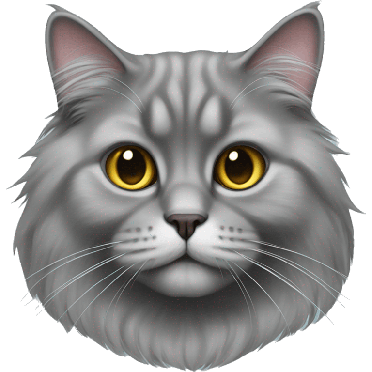 gray british longhair cat emoji