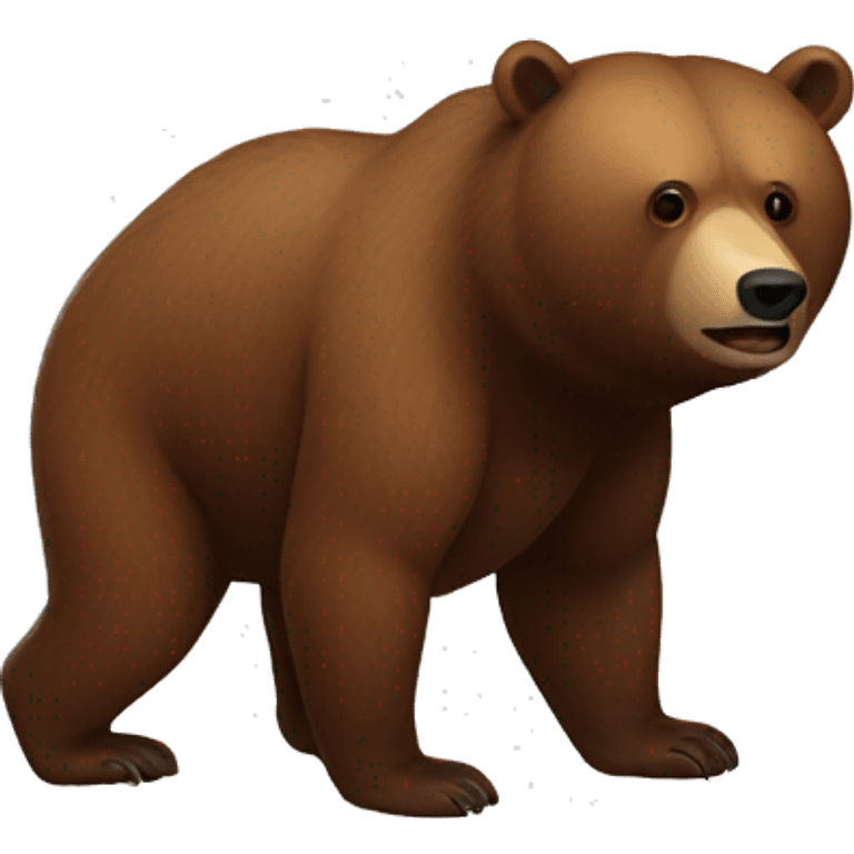 Scary brown bear with body  emoji