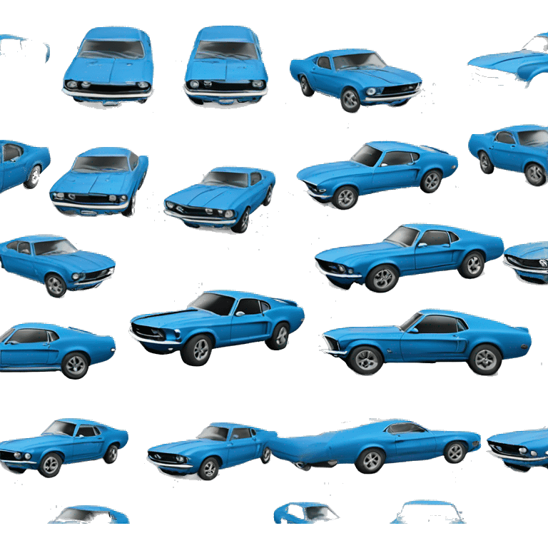 1969 blue ford mustang  emoji