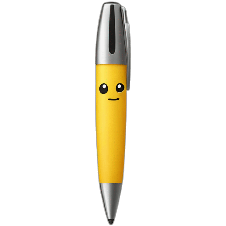 Pen with face emoji