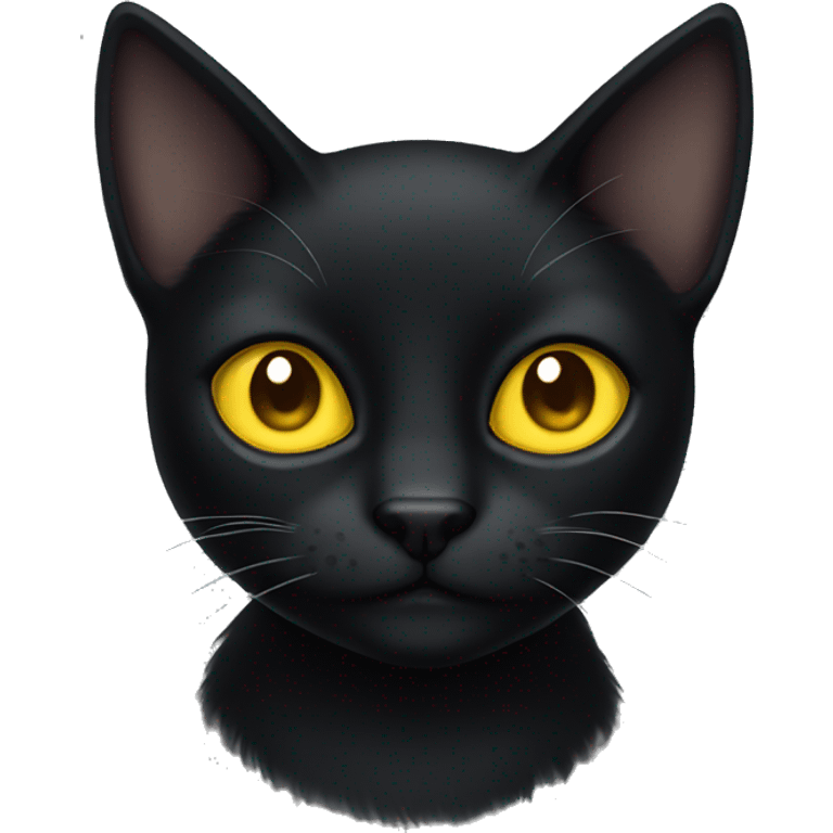 Black cat with yellow eyes  emoji