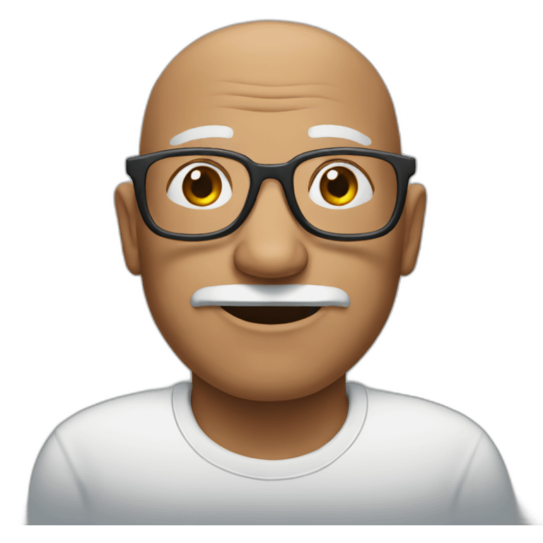 old bald guy with glasses emoji