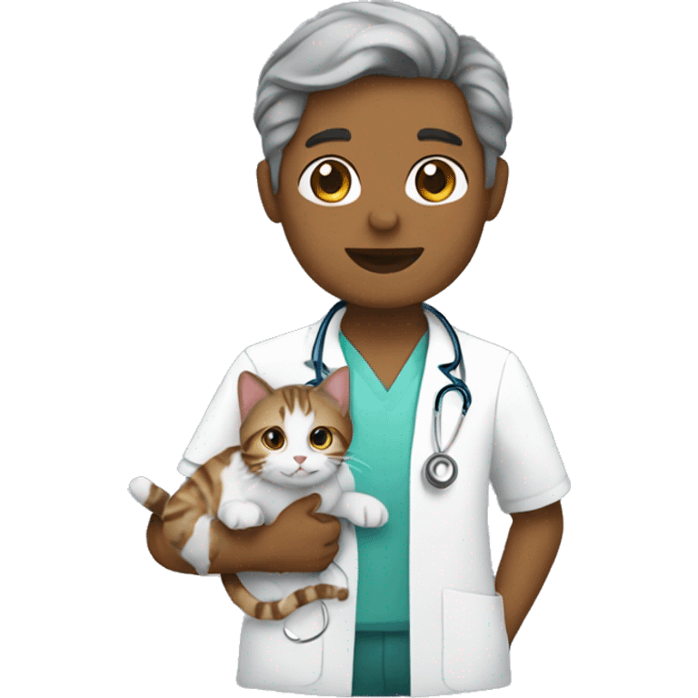 doctor holding tabby cat emoji