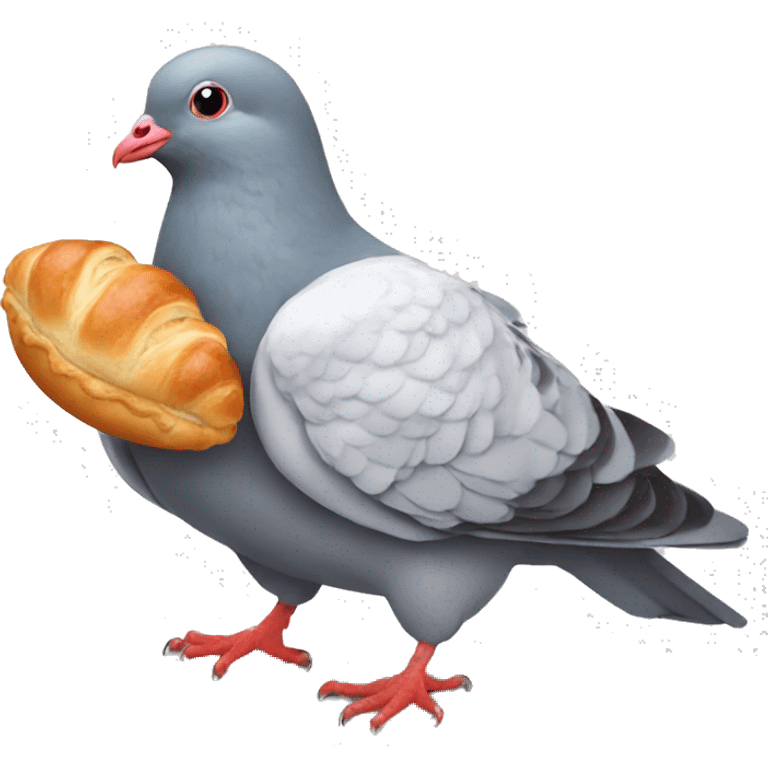 Un pigeon qui mange un croissant emoji