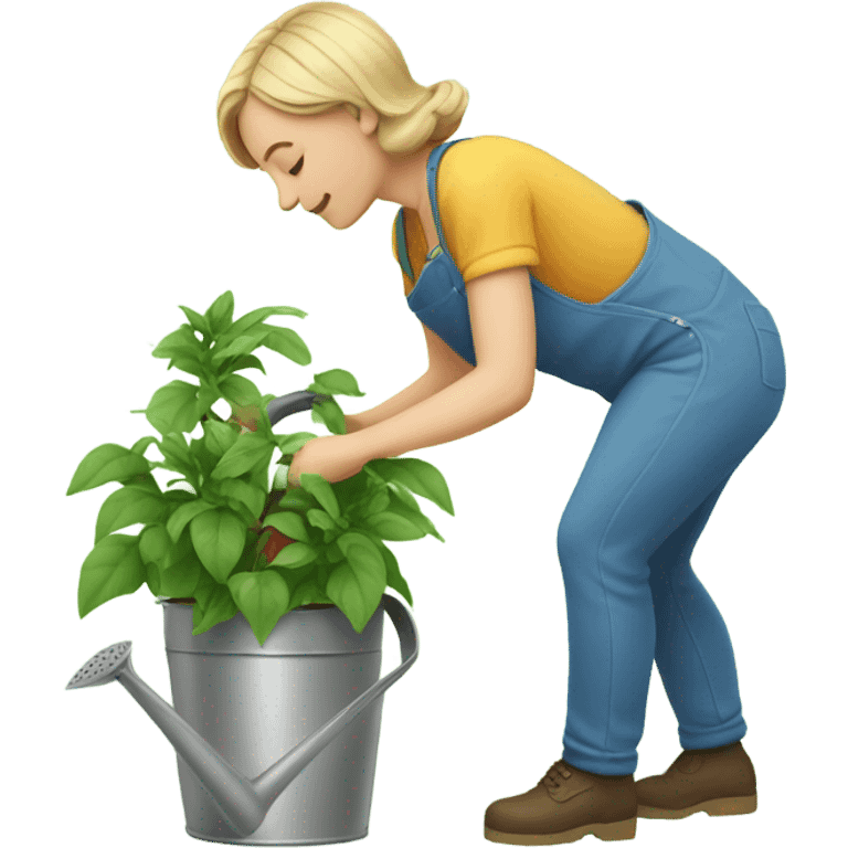 White woman watering plants  emoji