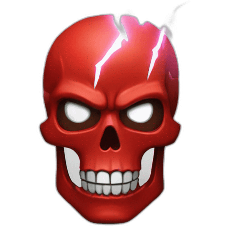 red skull and lightning emoji