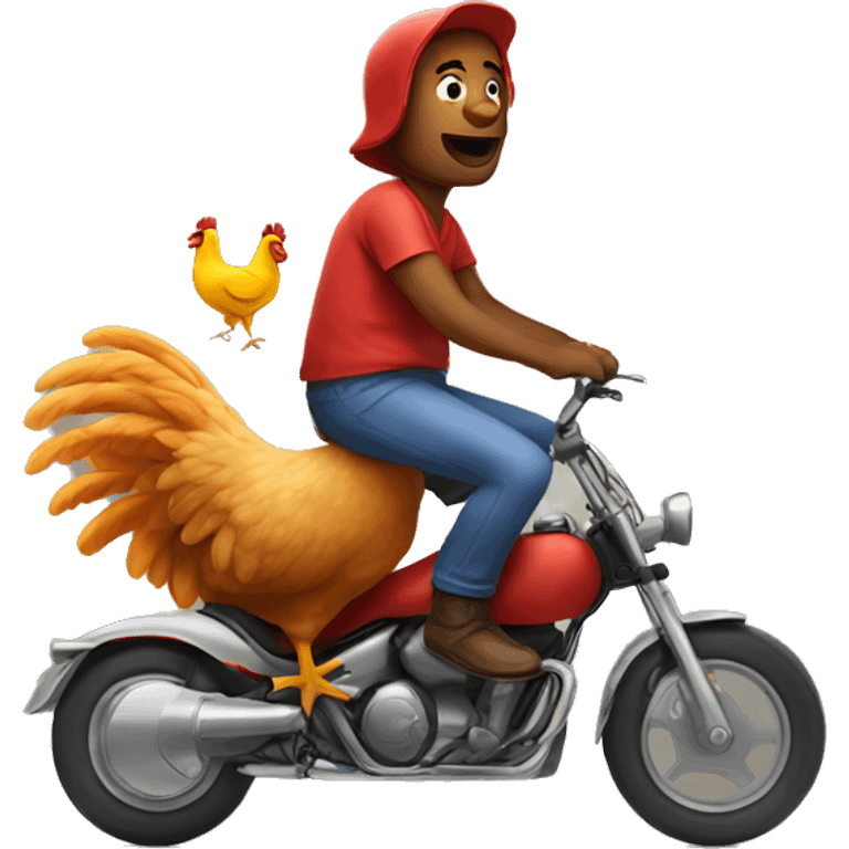 Man riding chicken emoji