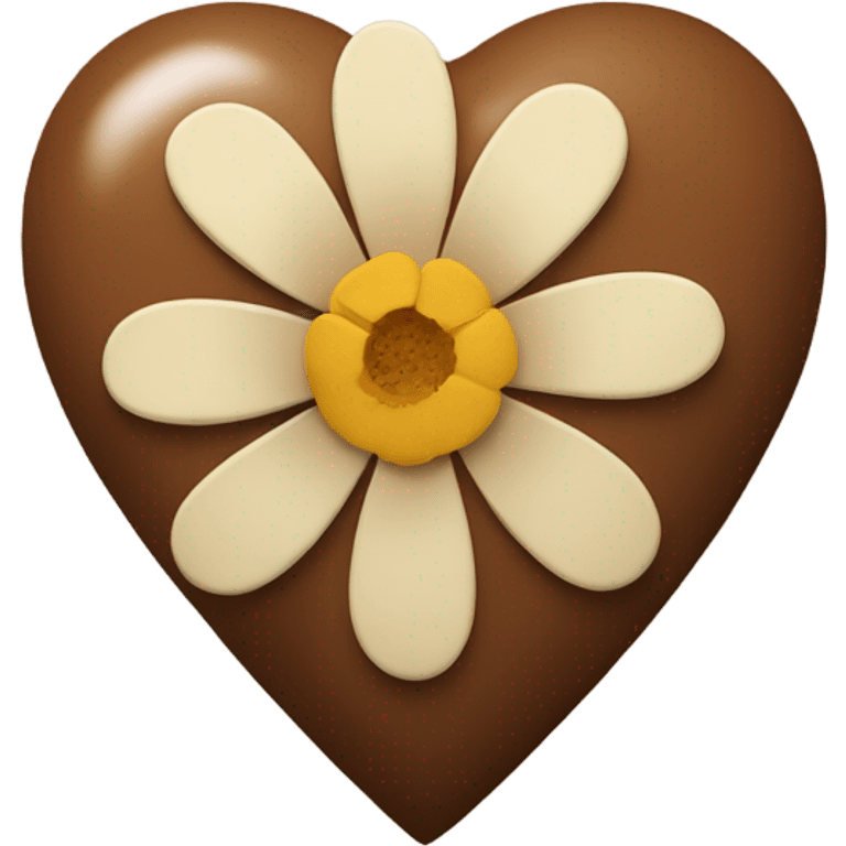 brown atomic heart whith beige flower emoji