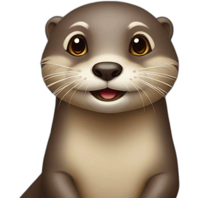 Loutre sur une tortu emoji