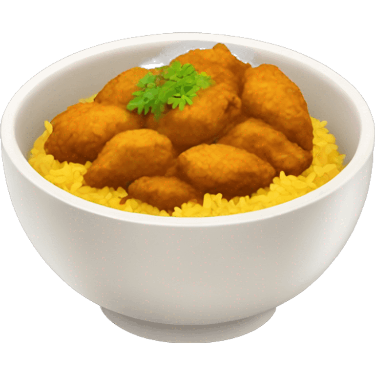 bowl of rice and curry chicken emoji