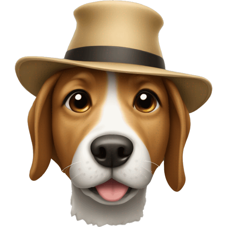 Dog with a hat emoji