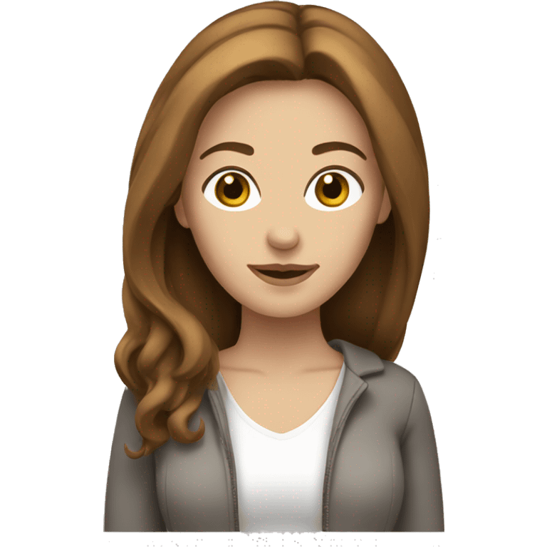 White woman with brown hair shopping  emoji