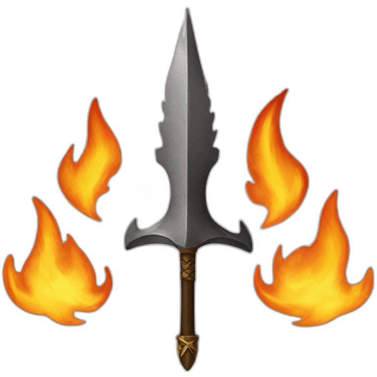 flame shaped as a ukrainian trident emoji