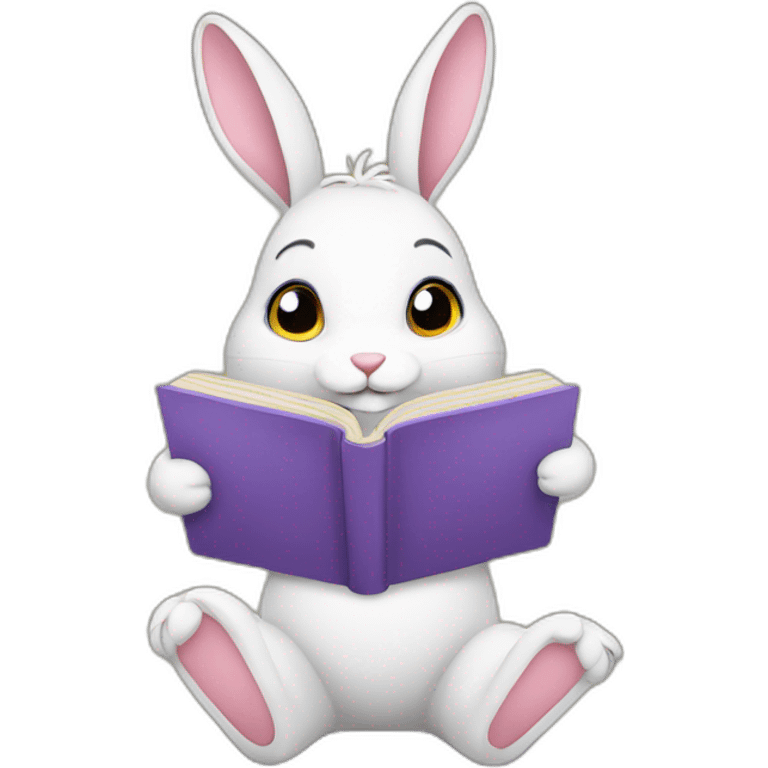 Bunny reading a book emoji