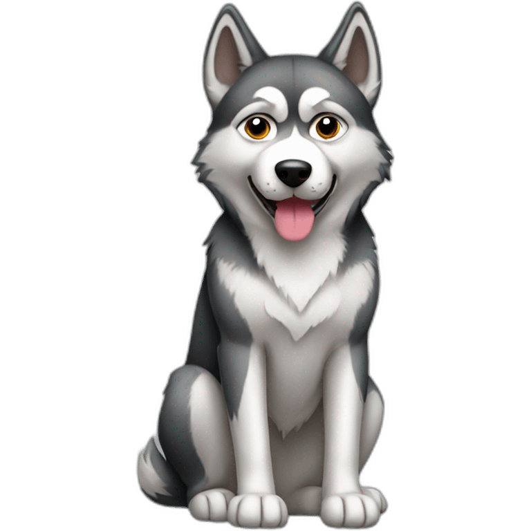 huskie sit full body emoji