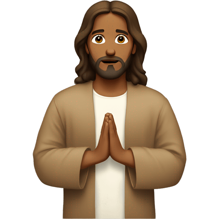 Brown Jesus praying emoji