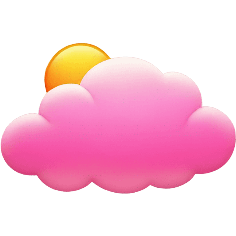 Light-pink Cloud with a hot pink sun behind it at the top emoji