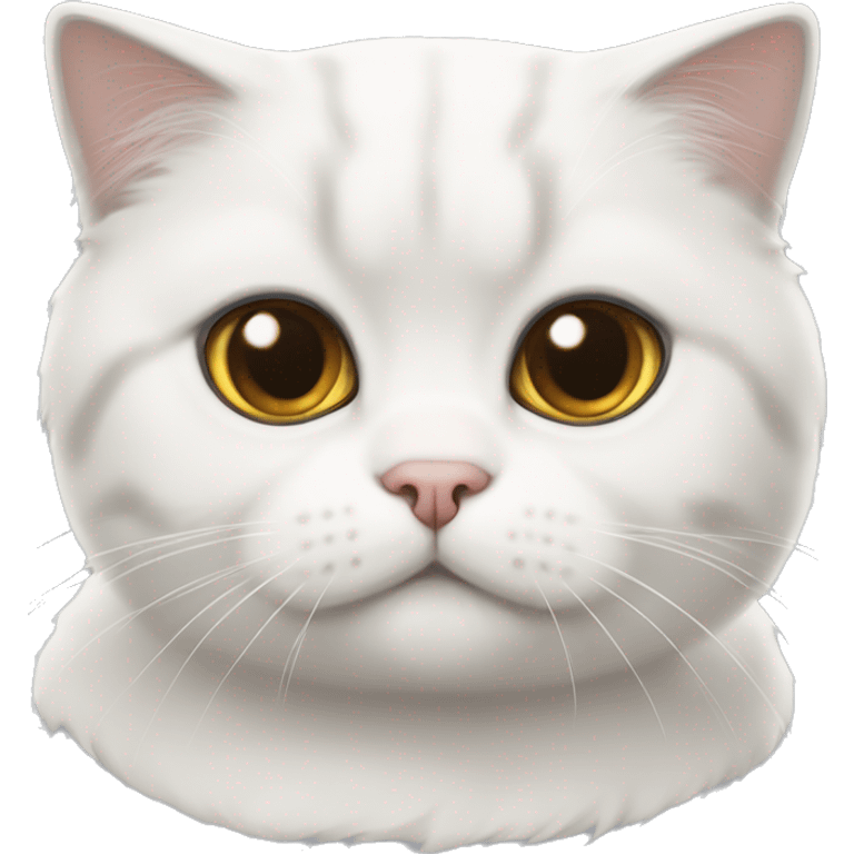 White Scottish fold cat  emoji