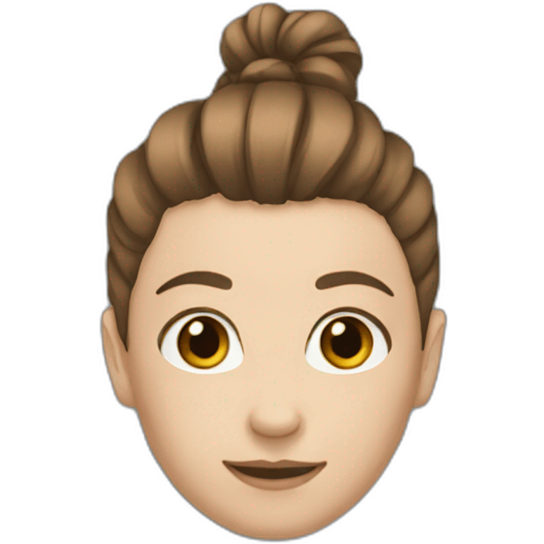 a gymnast with brown hair and a blue emoji