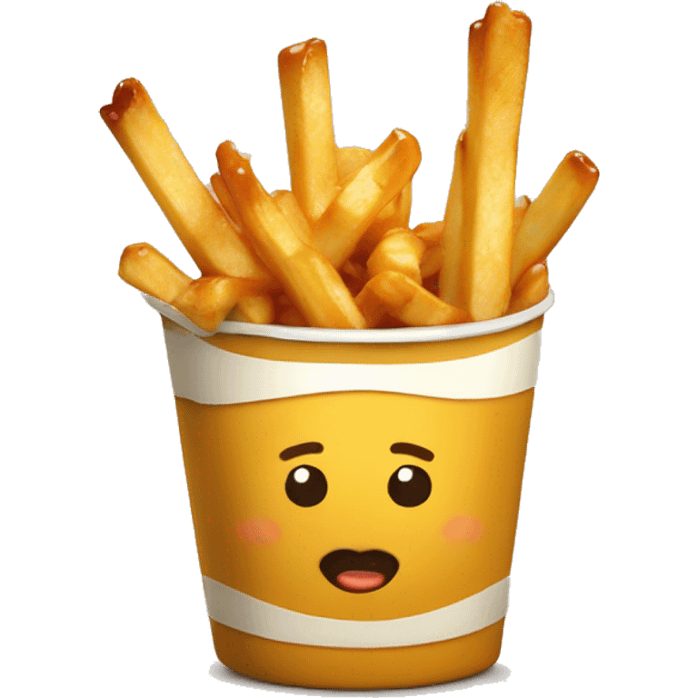 Poutine qui mange une poutine emoji