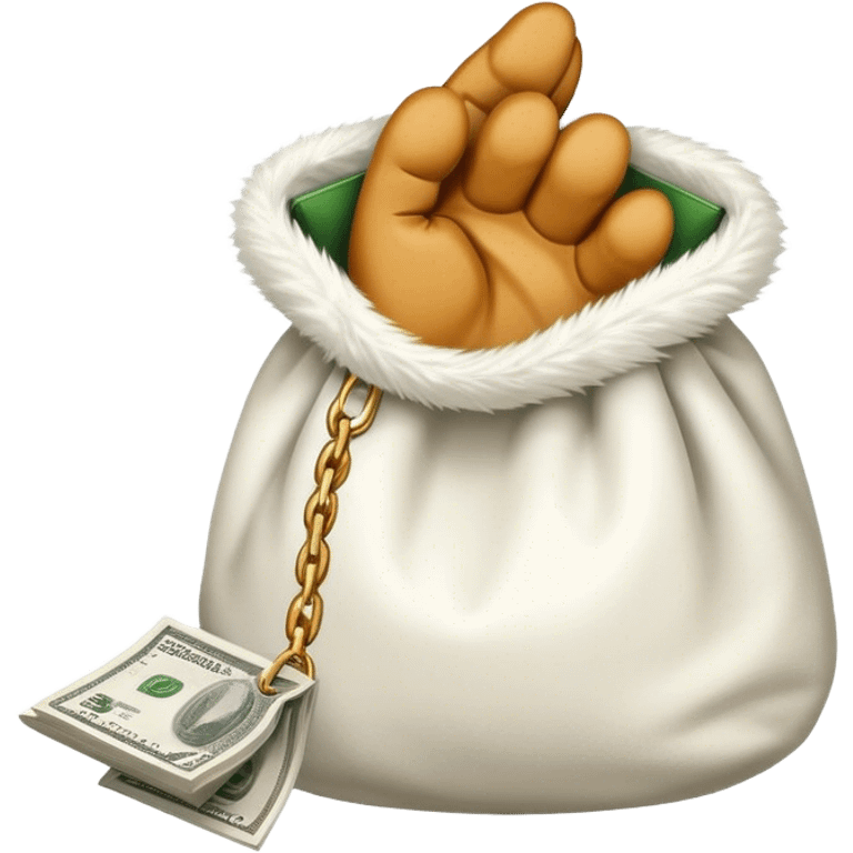 A cat's paw handing over a money bag emoji