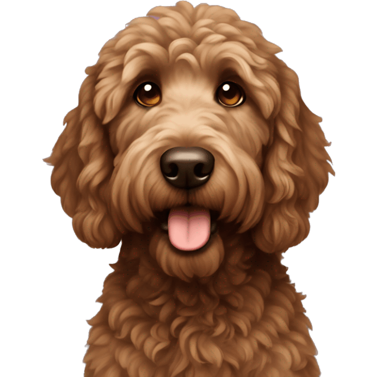 Dark brown golden doodle emoji