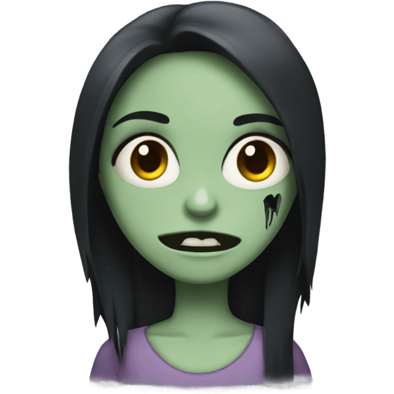 girl zombie with black hair emoji