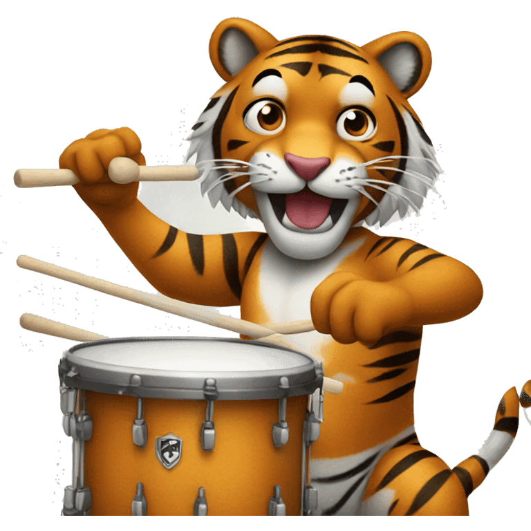 Tiger playing drums emoji